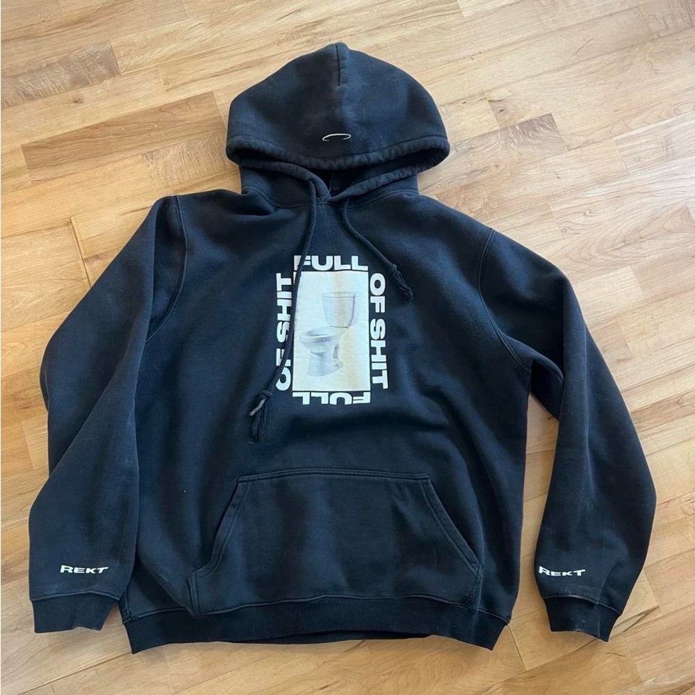 Black Graphic Pullover Hoodie Sweatshirt